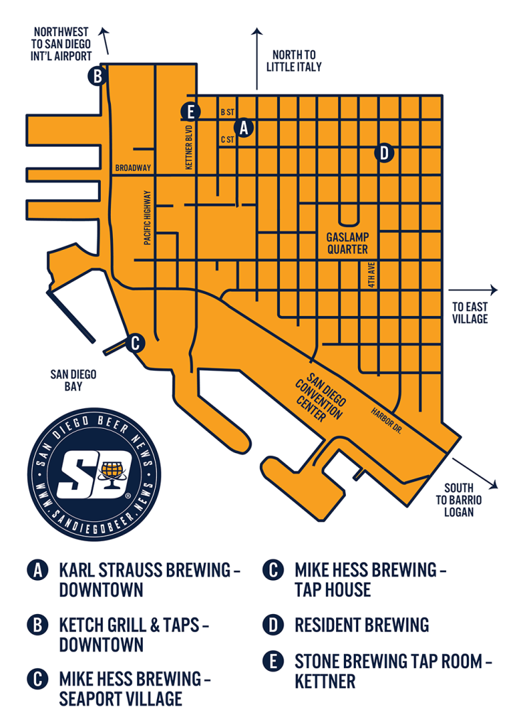 Downtown San Diego Brewery Map