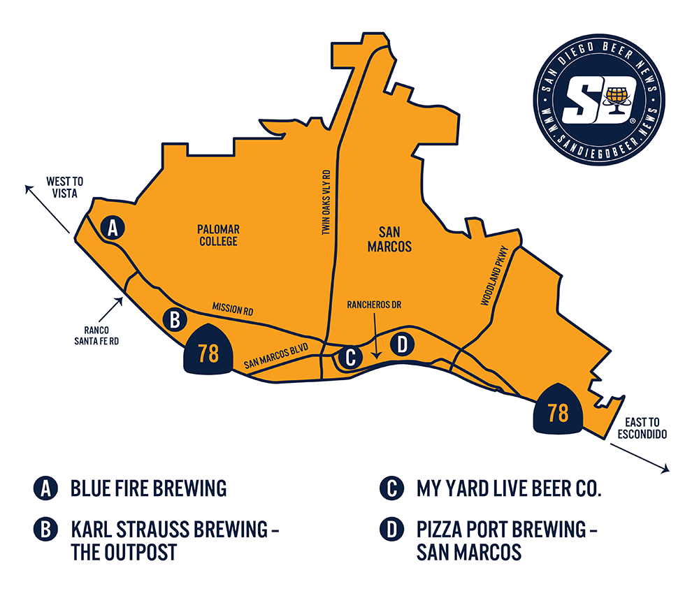 North San Marcos Brewery Map