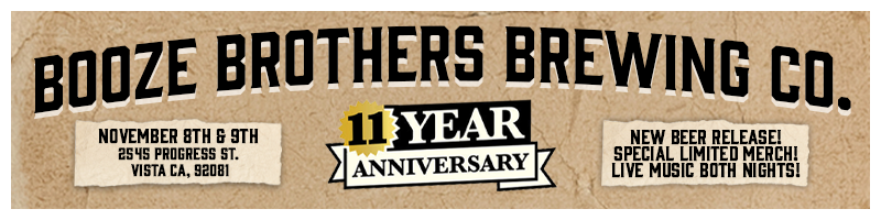 Booze Brothers Brewing Anniversary Ad