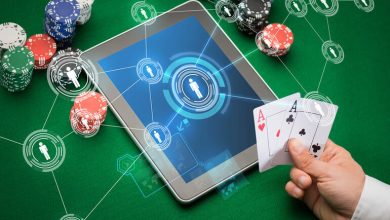 Mobile casino gaming equipment in a digital scene