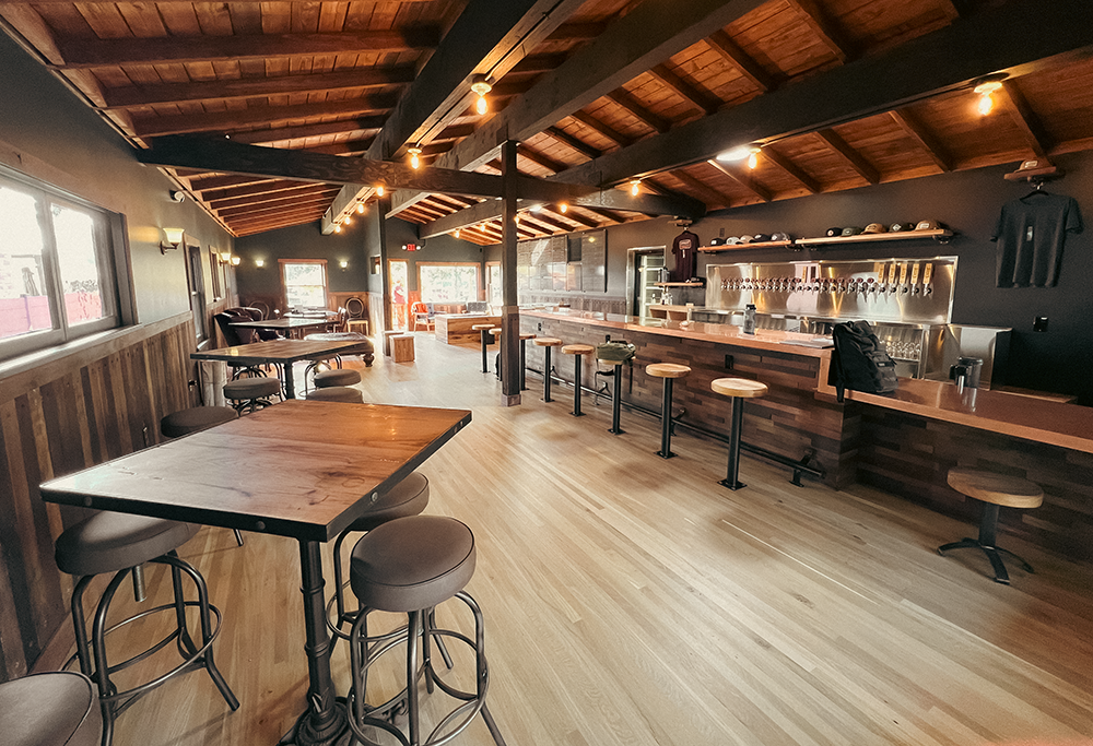 Interior shot of Docent Brewing's Carlsbad Village taproom, The Cottage