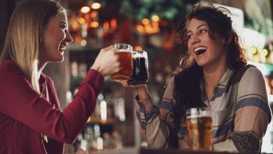 Lesbian enjoying beers in dating and building connections