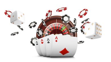 Casino gaming with cards, dice, and chips, representing the casino no deposit bonus