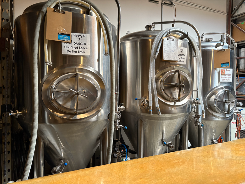 Fermenters at Guadalupe Brewery in Carlsbad