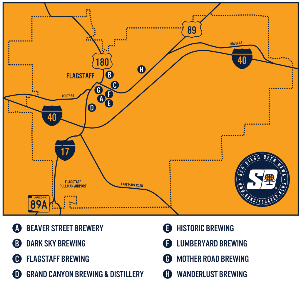 Flagstaff Arizona Brewery Map