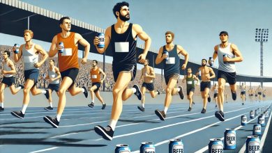 Runners participating in a Beer Mile race