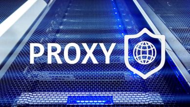 Proxy server with a secure network shield icon