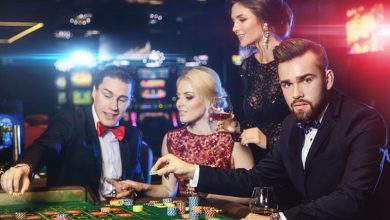 People enjoying a gambling game in a casino setting