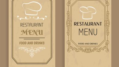 Two designs of restaurant menu covers