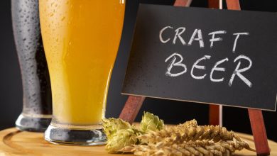 Two glasses of seasonal craft beers from San Diego