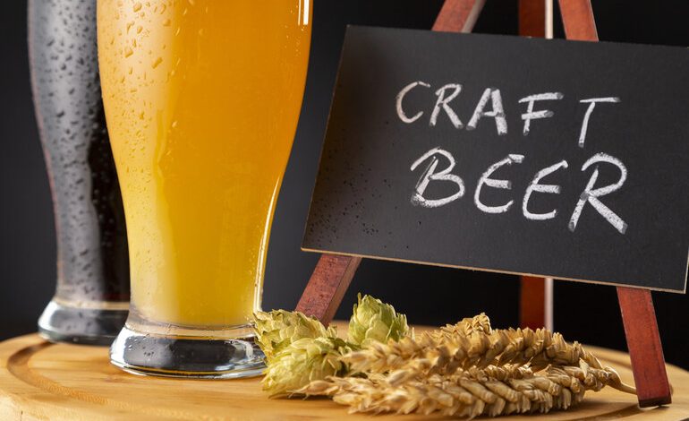 Two glasses of seasonal craft beers from San Diego