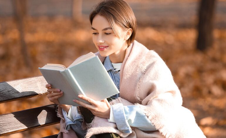 A woman is reading a book on her ‘me-time’