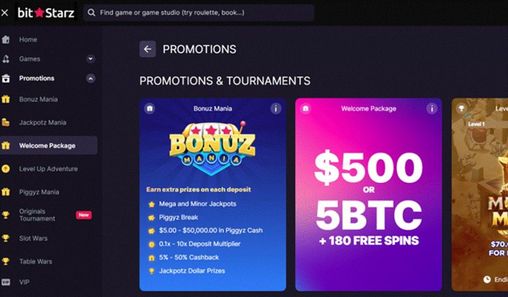 Bitstarz display showing top-rated sites for payout casinos.