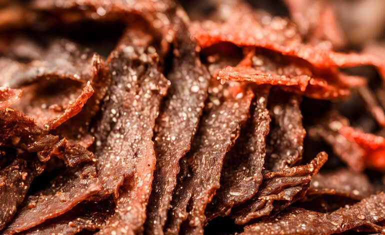 Beef jerky produced by a popular jerky brand