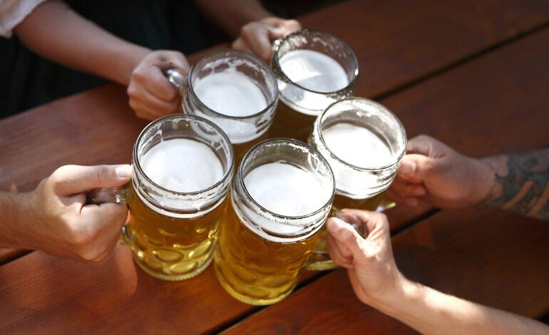 A Group of people enjoying beers