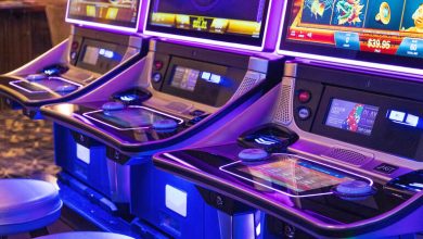 Casino slot machines showing how volatility and RTP affect gameplay choices.