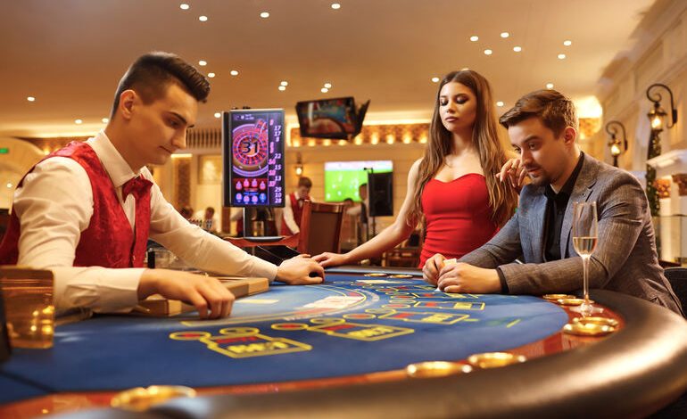 Players engage at a casino table as technology and strategy blend
