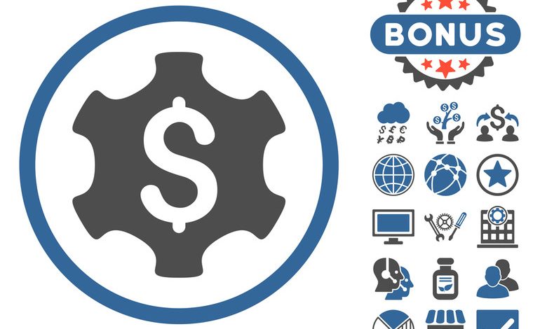 Bonus code icons with dollar symbol and reward graphics representing online forum communities sharing casino bonus codes.