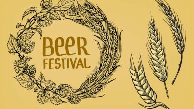 Hops and barley wreath with “Beer Festival” text, representing the rise of craft beer festivals and San Diego’s top events.