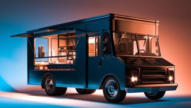 An illustration of a food trailer.