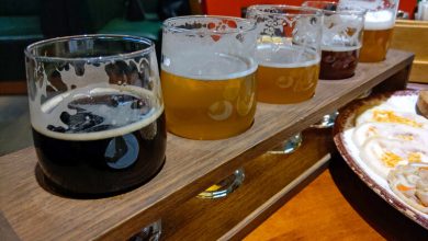 A set of beer glasses for a beer tasting activity