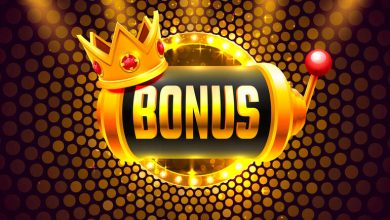 Casino signup bonus with a crown and a glowing slot machine icon.