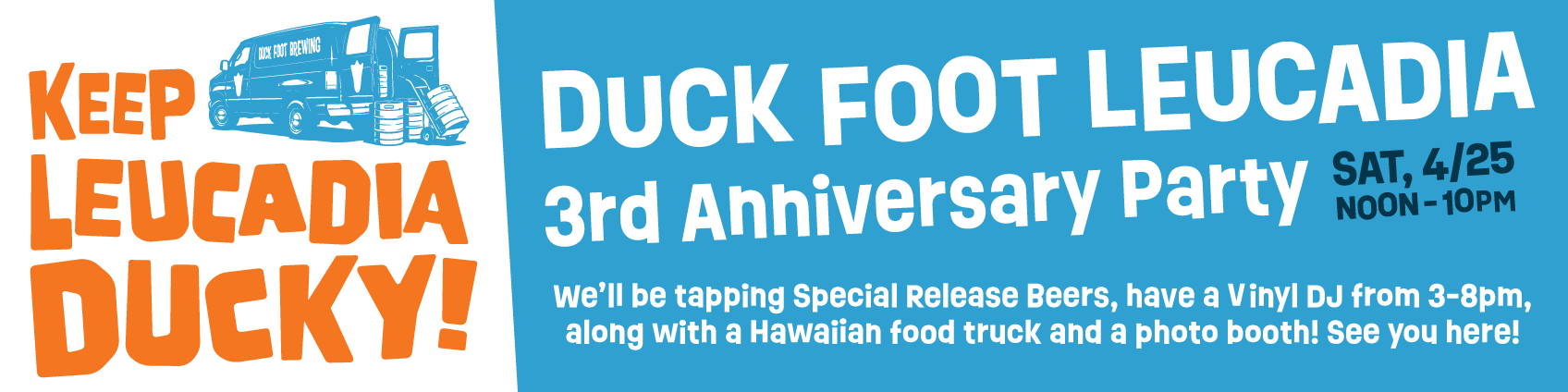 Duck Foot Brewing Leucadia Taproom Anniversary Event Ad 
