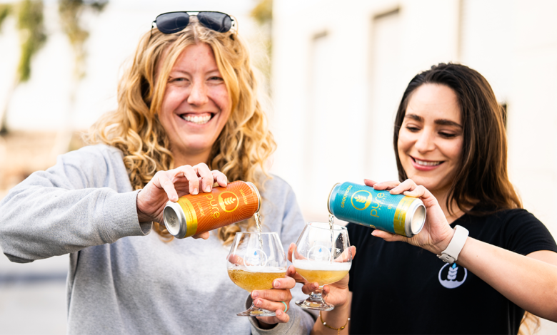 Pure Project Brewing non-alcoholic beers being poured