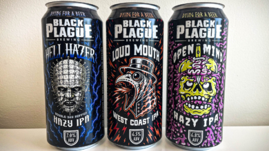 Black Plague Brewing cans