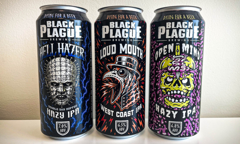 Black Plague Brewing cans