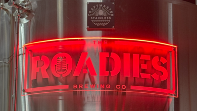 The Roadies Brewing sign