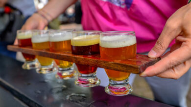 Craft beer flight featuring different beer styles for exploring beyond the IPA in San Diego.